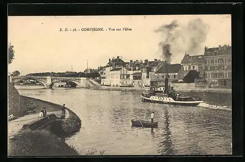 AK Compiègne, Vue sur l`Oise