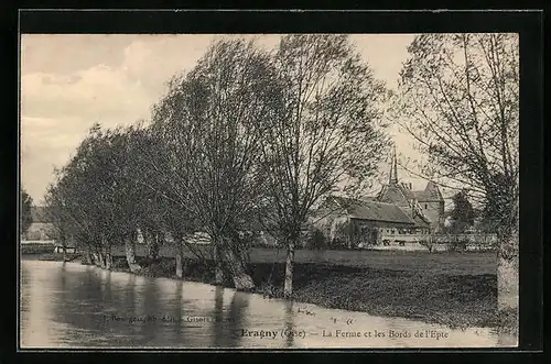 AK Eragny, La Ferme et les Bords de l`Epte