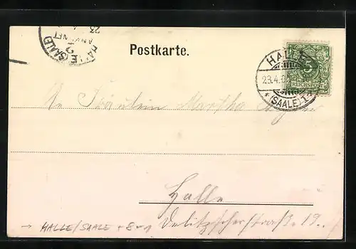 Lithographie Giebichenstein bei Halle /Saale, Totalansicht, Saalschloss-Brauerei