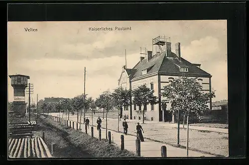 AK Velten, Strasse am Kaiserlichen Postamt