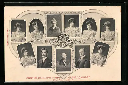 AK Österreichisches Damenorchester Gebirgskinder