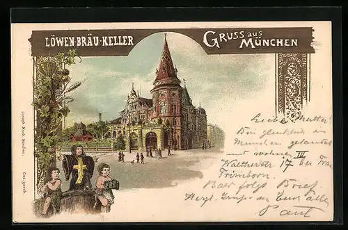 Lithographie München, Gasthof Löwenbräu-Keller