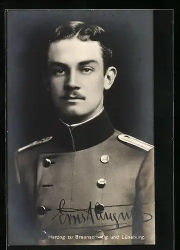 AK Ernst August Herzog von Braunschweig in Uniform und mit Schnäuzer