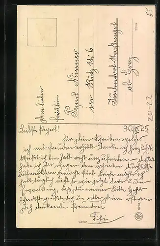 AK Kleiner Junge mit Lebkuchen-Herz