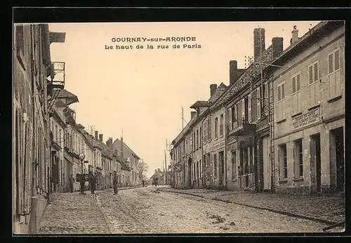 AK Gournay-sur-Aronde, Le haut de la rue de Paris