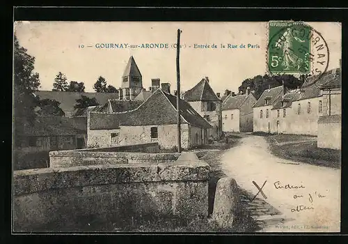 AK Gournay-sur-Aronde, Entrée de la Rue de Paris