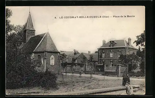AK Le Coudray-Belle-Gueule, Place de la Mairie