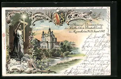 Lithographie Mannheim, 49. General-Versammlung der Katholiken Deutschlands 1902