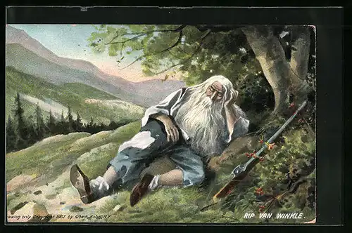 AK Rip Van Winkle, Erzählung von Washington Irving