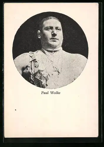 AK Portrait des Ringers Paul Wolke