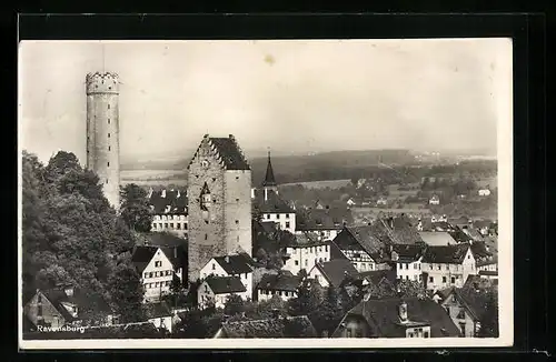 AK Ravensburg, Ortsansicht mit Türmen