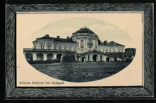 AK Stuttgart, Schloss Solitude mit Freitreppe