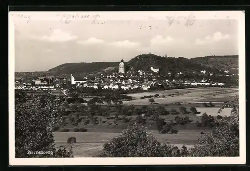 AK Herrenberg, Ortsansicht mit Landschaft und Kirche