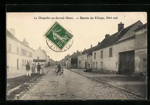 AK La Chapelle-en-Serval, Entrée du Village, Cote sud