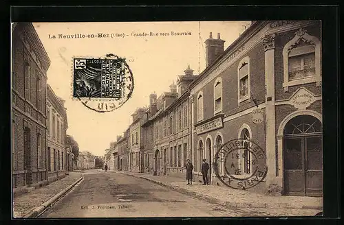 AK La Neuville-en-Hez, Grande Rue vers Beauvais