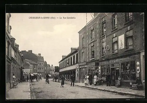 AK Crevecoeur-le-Grand, La Rue Gambetta