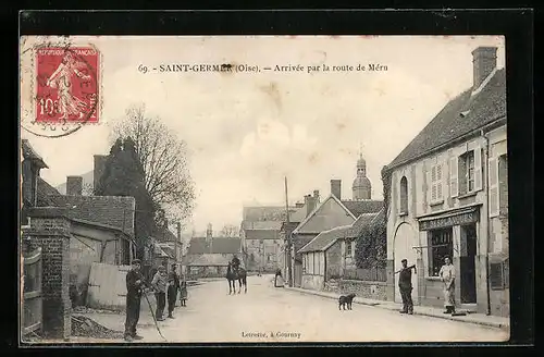 AK Saint-Germer, Arrivée par la route de Méru