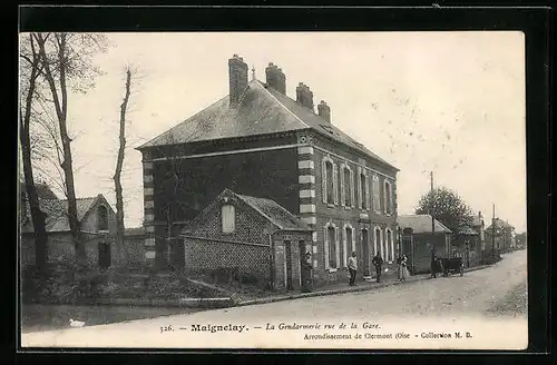 AK Maignelay, La Gendarmerie rue de la Gare