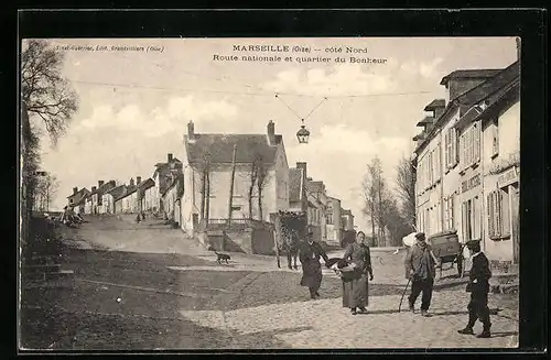 AK Marseille, Route nationale et quartier du Bonheur