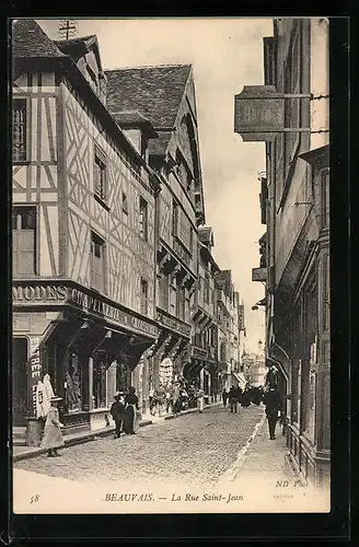 AK Beauvais, La Rue Saint-Jean