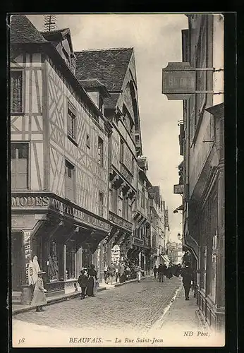 AK Beauvais, La Rue Saint-Jean