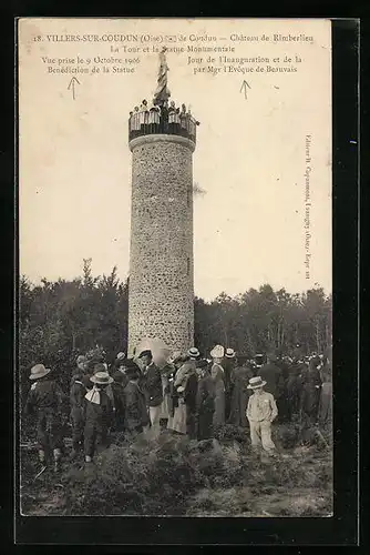 AK Villers-sur-Coudun, La Tour et la Statue Monumentale