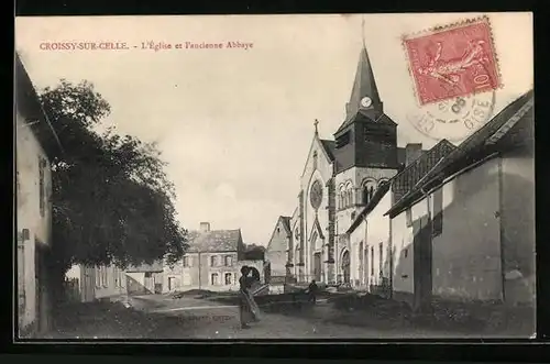AK Croissy-sur-Celle, L`Eglise et l`ancienne Abbaye