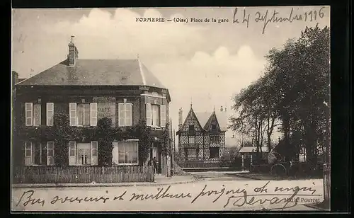 AK Formerie, Place de la gare