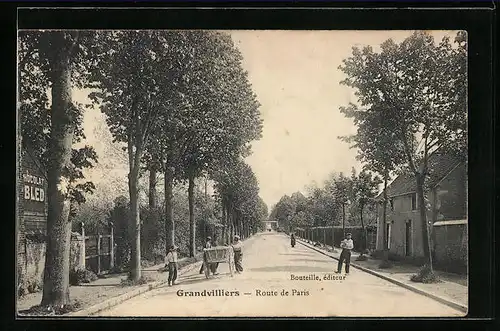 AK Grandvilliers, Route de Paris