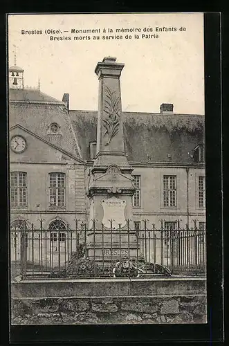 AK Bresles, Monument à la mémoire des Enfants de Bresles morts au service de la Patriie