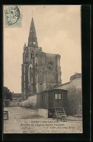 AK Crépy-en-Valois, Ruines de l`Eglise Saint-Thomas