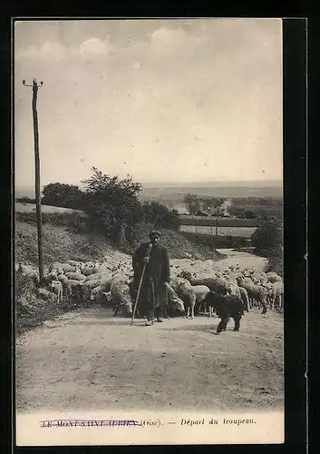 AK Le Mont-Saint-Adrien, Départ du troupeau