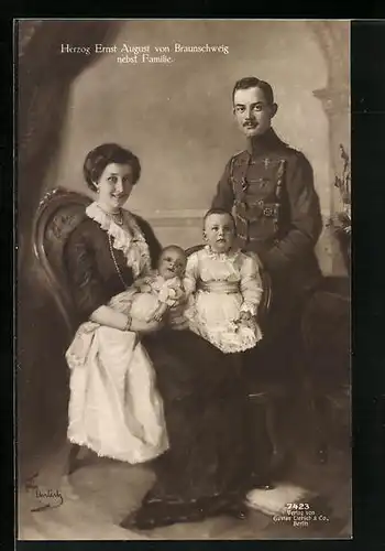 AK Ernst August Herzog von Braunschweig nebst Familie