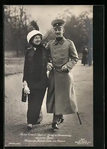 AK Ernst August Herzog von Braunschweig mit Victoria Luise von Preussen