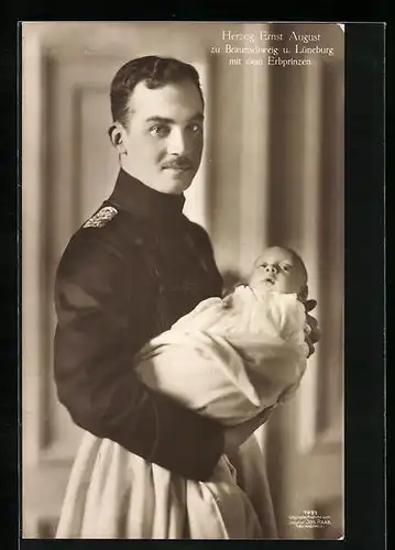 AK Ernst August Herzog von Braunschweig mit dem Erbprinzen