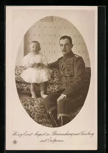 AK Ernst August Herzog von Braunschweig mit dem Erbprinzen