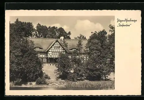 AK Tiefensee b. Werneuchen, Seeseite der Jugendherberge