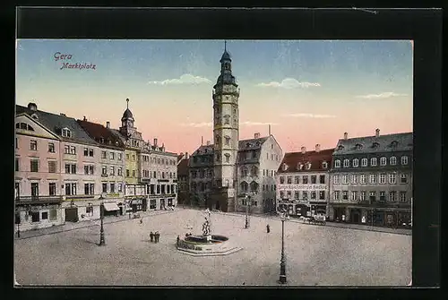 AK Gera, Brunnen am Marktplatz