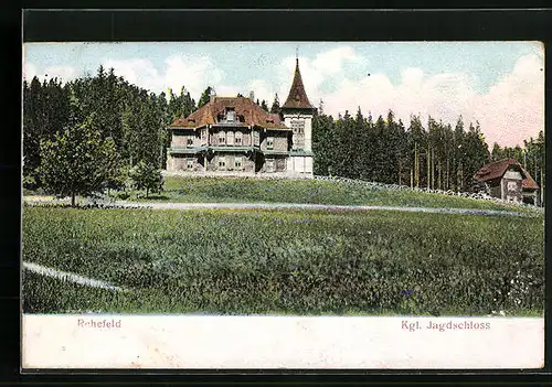 Relief-AK Rehefeld, Königliches Jagdschloss