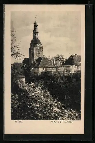AK Bad Belzig, St. Marienkirche aus der Ferne