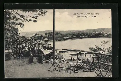 AK Bad Buckow /Märk. Schweiz, Gasthaus Bollersdorfer Höhe, Aussenterrasse