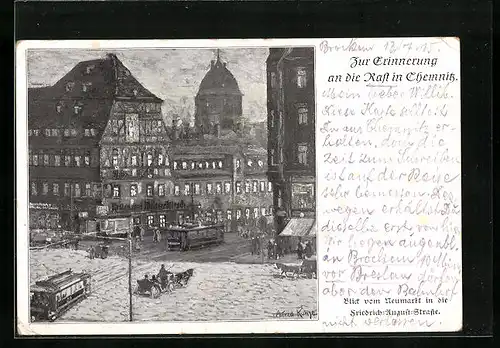 Künstler-AK Chemnitz, Restaurant zum Weissen Hirsch