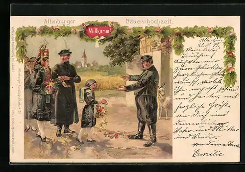 Lithographie Altenburg, Altenburger Bauernhochzeit