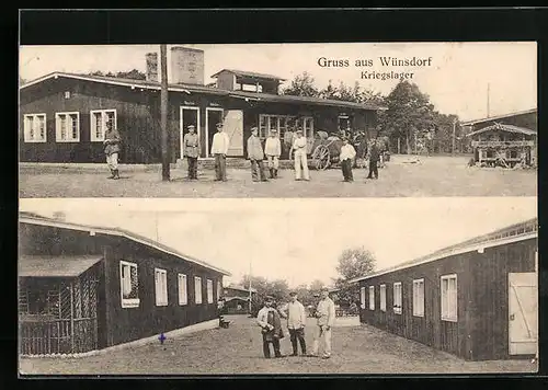 AK Wünsdorf, Kriegslager mit Kriegsgefangenen, Mehrfachansicht