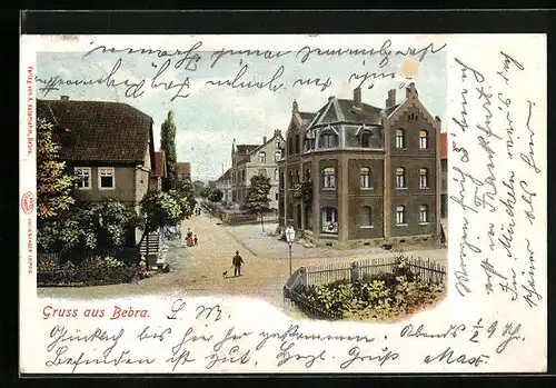 AK Bebra, Strassenpartie mit Gebäudeansicht