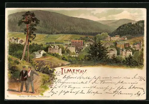 Lithographie Ilmenau, Teilansicht