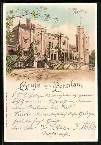Lithographie Potsdam, Schloss Babelsberg