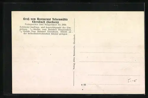 AK Ebersbach /Sachsen, Restaurant Felsenmühle, Innenansicht Saal, Max u. Moritz, Hans u. Liese