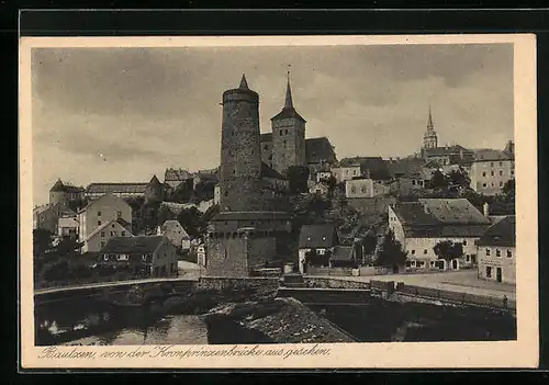 AK Bautzen, Ortsansicht von der Kronprinzenbrücke aus gesehen