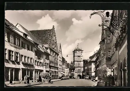 AK Wangen im Allgäu, Herrenstrasse mit Ravensburger Tor